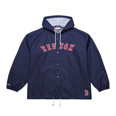 Boston Red Sox Full-Snap Hooded Coaches Jacket - Navy | Mitchell & Ness