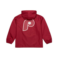 Philadelphia Phillies Full-Snap Hooded Coaches Jacket - Red | Mitchell & Ness