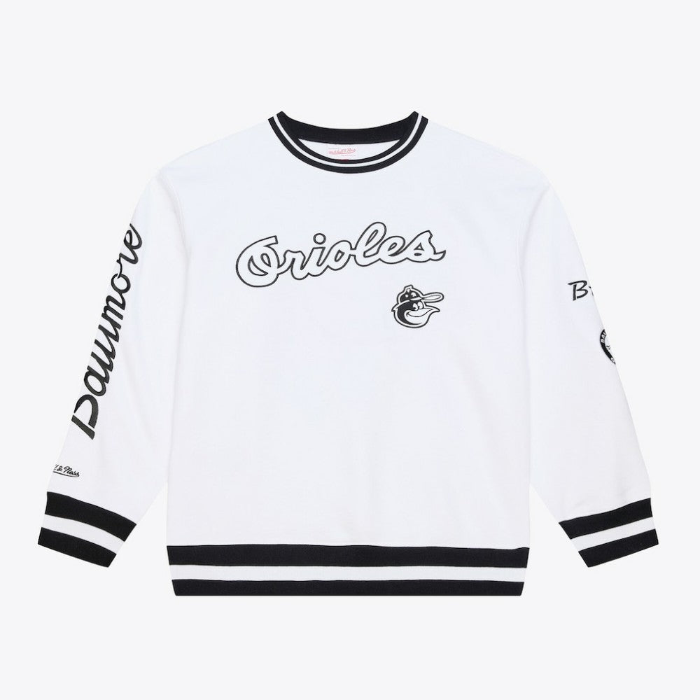 Baltimore Orioles Arctic Fleece Sweatshirt - White | Mitchell & Ness