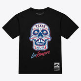 Texas Rangers Women's Sugar Skull Boxy T-Shirt - Black | Mitchell & Ness