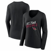 Arizona Cardinals Women's Hustle Long Sleeve V-Neck T-Shirt - Black for sale