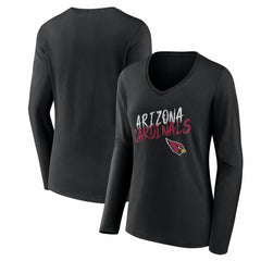 Arizona Cardinals Women's Hustle Long Sleeve V-Neck T-Shirt - Black for sale