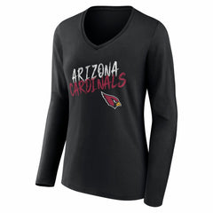 Arizona Cardinals Women's Hustle Long Sleeve V-Neck T-Shirt - Black for sale