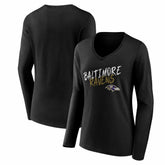 Baltimore Ravens Women's Hustle Long Sleeve V-Neck T-Shirt - Black outlet