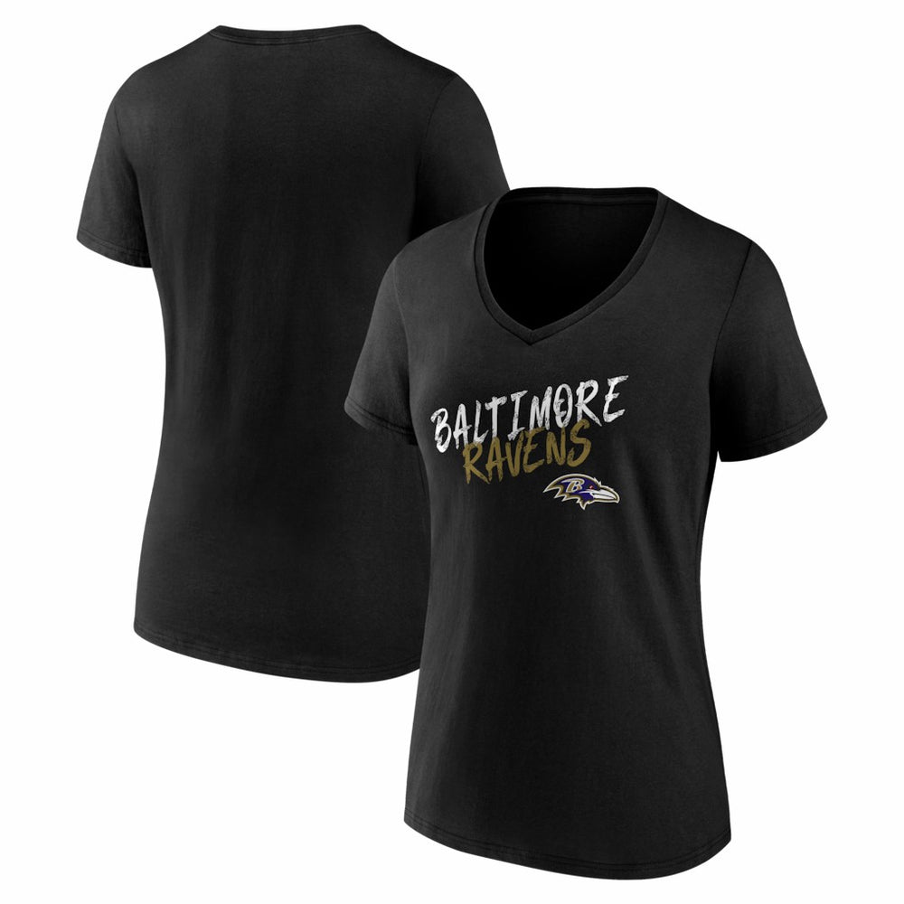 Baltimore Ravens Women's Hustle V-Neck T-Shirt - Black on sale
