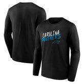 Carolina Panthers Hustle Long Sleeve T-Shirt - Black discount