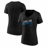 Carolina Panthers Women's Hustle V-Neck T-Shirt - Black on sale