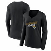 Jacksonville Jaguars Women's Hustle Long Sleeve V-Neck T-Shirt - Black outlet