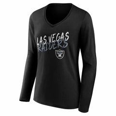 Las Vegas Raiders Women's Hustle Long Sleeve V-Neck T-Shirt - Black cheap
