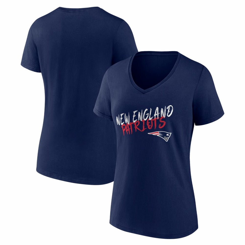 New England Patriots Women's Hustle V-Neck T-Shirt - Navy cheap