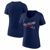 New England Patriots Women's Hustle V-Neck T-Shirt - Navy cheap