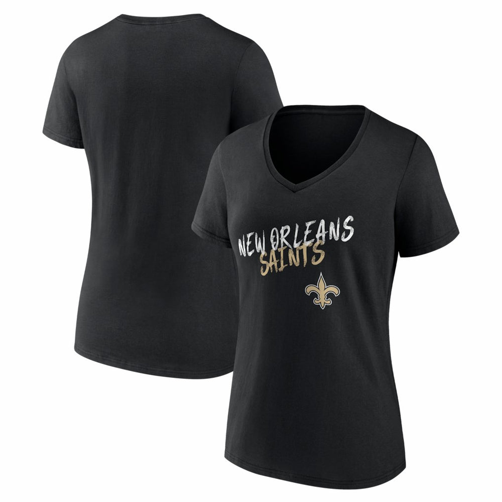 New Orleans Saints Women's Hustle V-Neck T-Shirt - Black discount