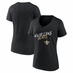 New Orleans Saints Women's Hustle V-Neck T-Shirt - Black discount