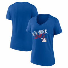 New York Giants Women's Hustle V-Neck T-Shirt - Royal on sale