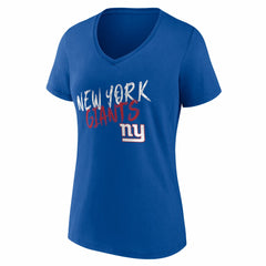 New York Giants Women's Hustle V-Neck T-Shirt - Royal on sale
