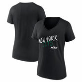 New York Jets Women's Hustle V-Neck T-Shirt - Black on sale