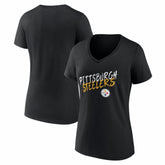 Pittsburgh Steelers Women's Hustle V-Neck T-Shirt - Black sale