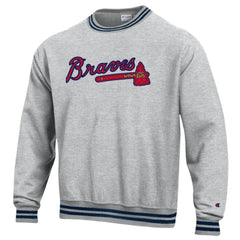 Atlanta Braves Champion Reverse Weave Sweatshirt - Heather Gray