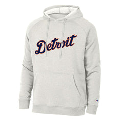 Detroit Tigers Champion Triumph Tri-Blend Raglan Hoodie - Heathered Core Ultra Light Grey