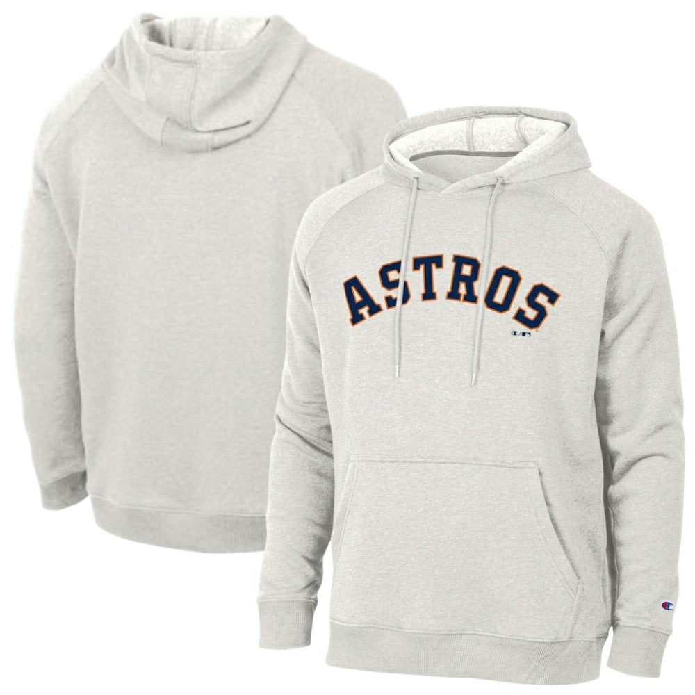 Houston Astros Champion Triumph Tri-Blend Raglan Hoodie - Heathered Core Ultra Light Grey