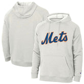 New York Mets Champion Triumph Tri-Blend Raglan Hoodie - Heathered Core Ultra Light Grey