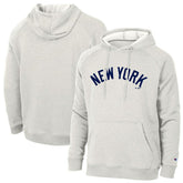 New York Yankees Champion Triumph Tri-Blend Raglan Hoodie - Heathered Core Ultra Light Grey