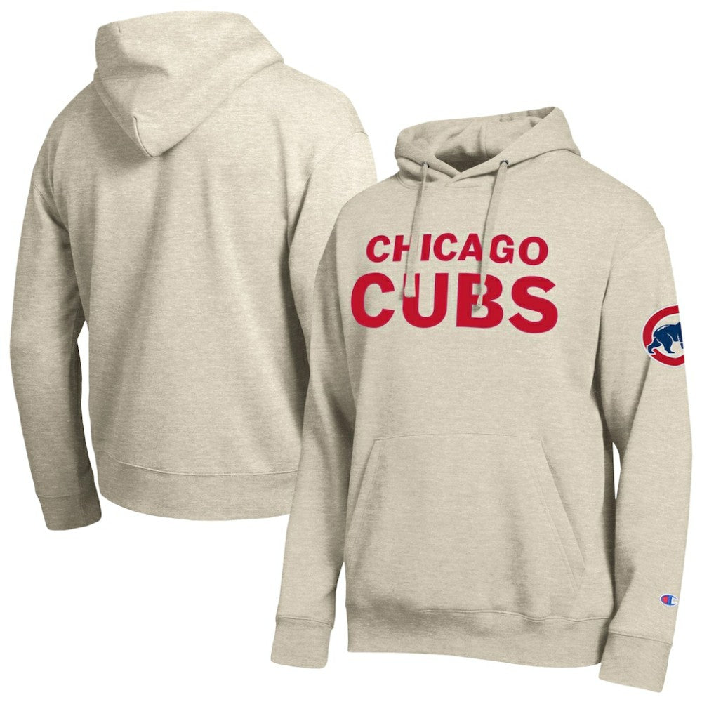 Chicago Cubs Champion All Star Chenille Patch Hoodie - Oatmeal