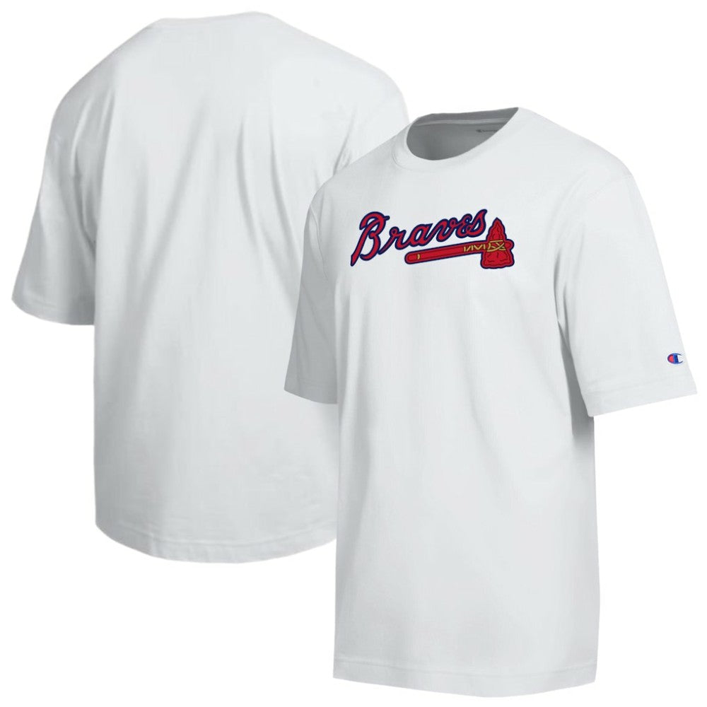 Atlanta Braves Champion All Star Arched Chenille Wordmark T-Shirt - White
