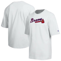 Atlanta Braves Champion All Star Arched Chenille Wordmark T-Shirt - White