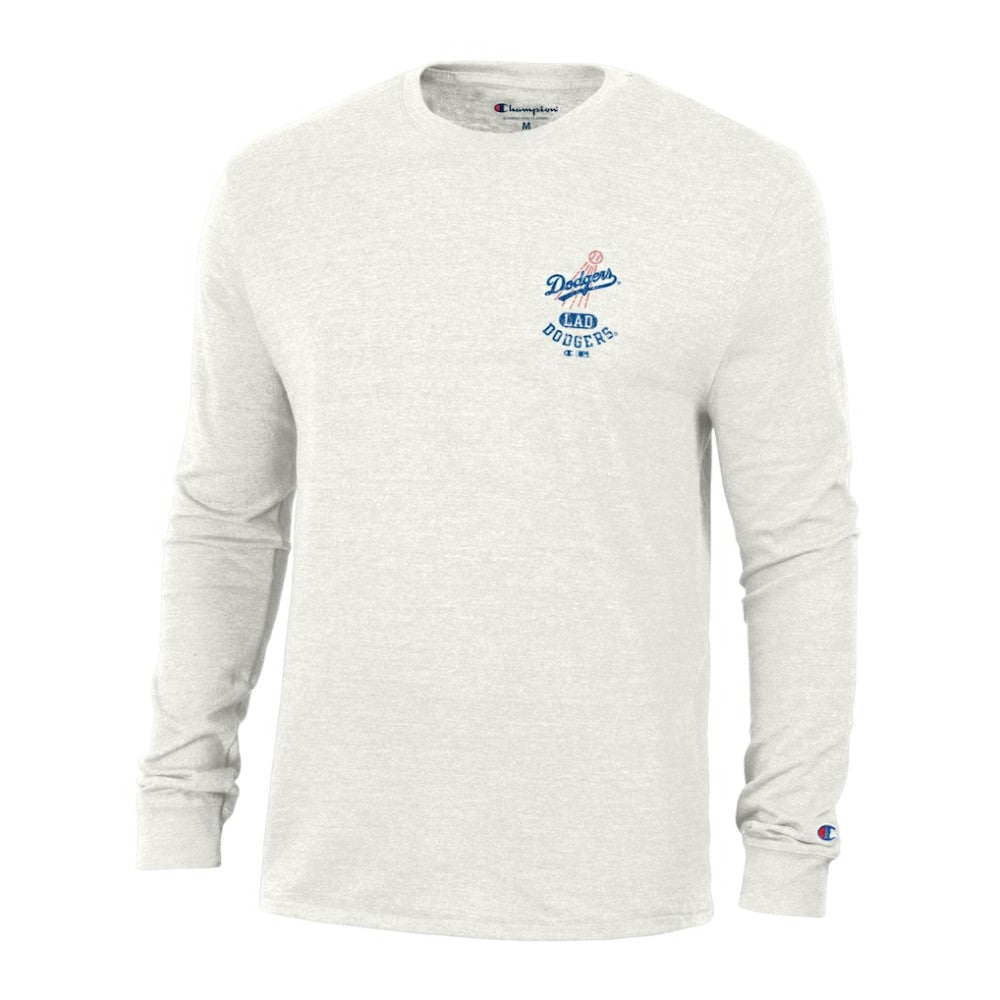Los Angeles Dodgers Champion Cooperstown Winning Tradition Tri-Blend Long Sleeve T-Shirt - White