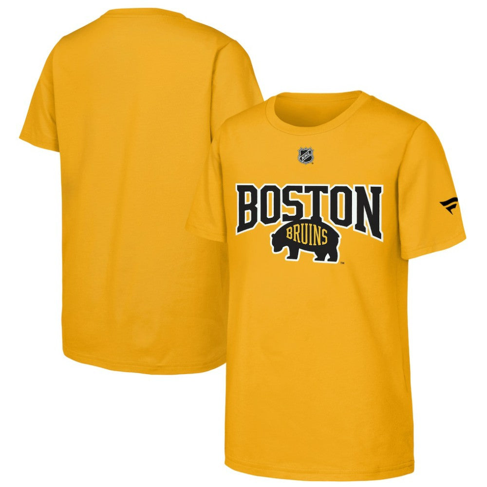Boston Bruins Fanatics Youth 2026 NHL Stadium Series Authentic Locker Room T-Shirt Gold