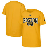 Boston Bruins Fanatics Youth 2026 NHL Stadium Series Authentic Locker Room T-Shirt Gold