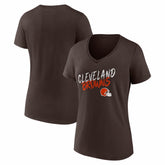Cleveland Browns Women's Hustle V-Neck T-Shirt - Brown online