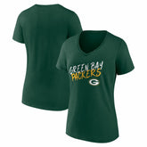 Green Bay Packers Women's Hustle V-Neck T-Shirt - Green discount