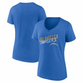 Los Angeles Chargers Women's Hustle V-Neck T-Shirt - Powder Blue cheap