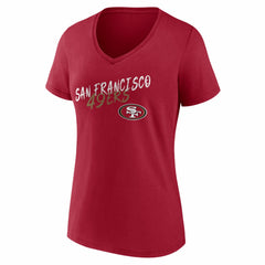 San Francisco 49ers Women's Hustle V-Neck T-Shirt - Scarlet online