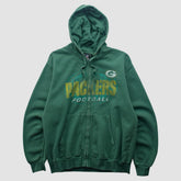 Green Bay Packers Team Edition Apparel 2010s Hooded Full Zip Sweatshirt - Green Vintage outlet