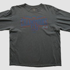 New York Giants Reebok 2008 Long Sleeve T-shirt - Charcoal Vintage outlet