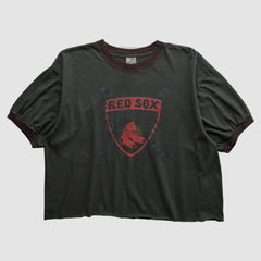 Boston Red Sox Majestic 2000s T-shirt - Charcoal Vintage