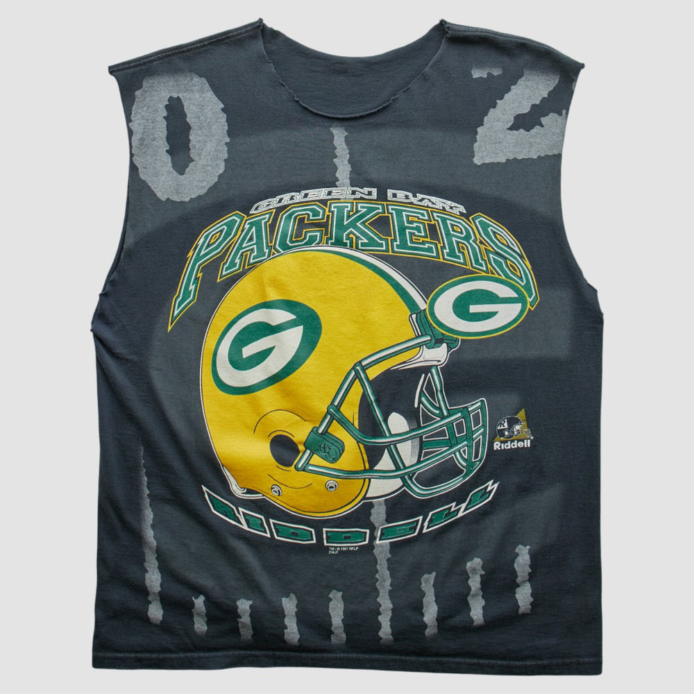 Green Bay Packers 1997 Tank - Charcoal Vintage on sale