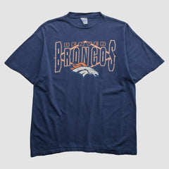 Denver Broncos Tultex 90s T-shirt - Navy Vintage sale