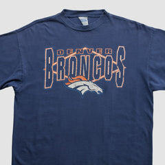 Denver Broncos Tultex 90s T-shirt - Navy Vintage sale