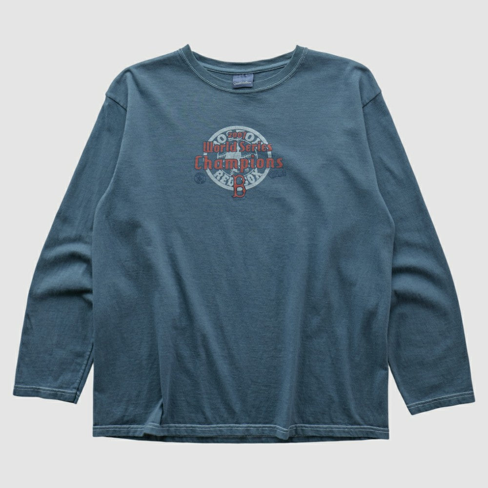 Boston Red Sox Quail Hollow 2000s Long Sleeve T-shirt - Blue Vintage