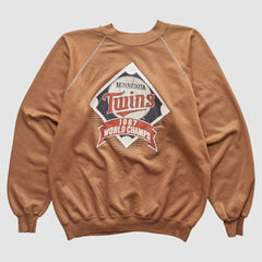 Minnesota Twins Trench 1987 Pullover Sweatshirt - Tan Vintage