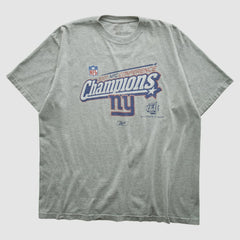New York Giants Reebok 2007 T-shirt - Heather Gray Vintage for sale