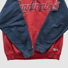 St. Louis Cardinals Stitches 2000s Hooded Pullover Sweatshirt - Red Vintage