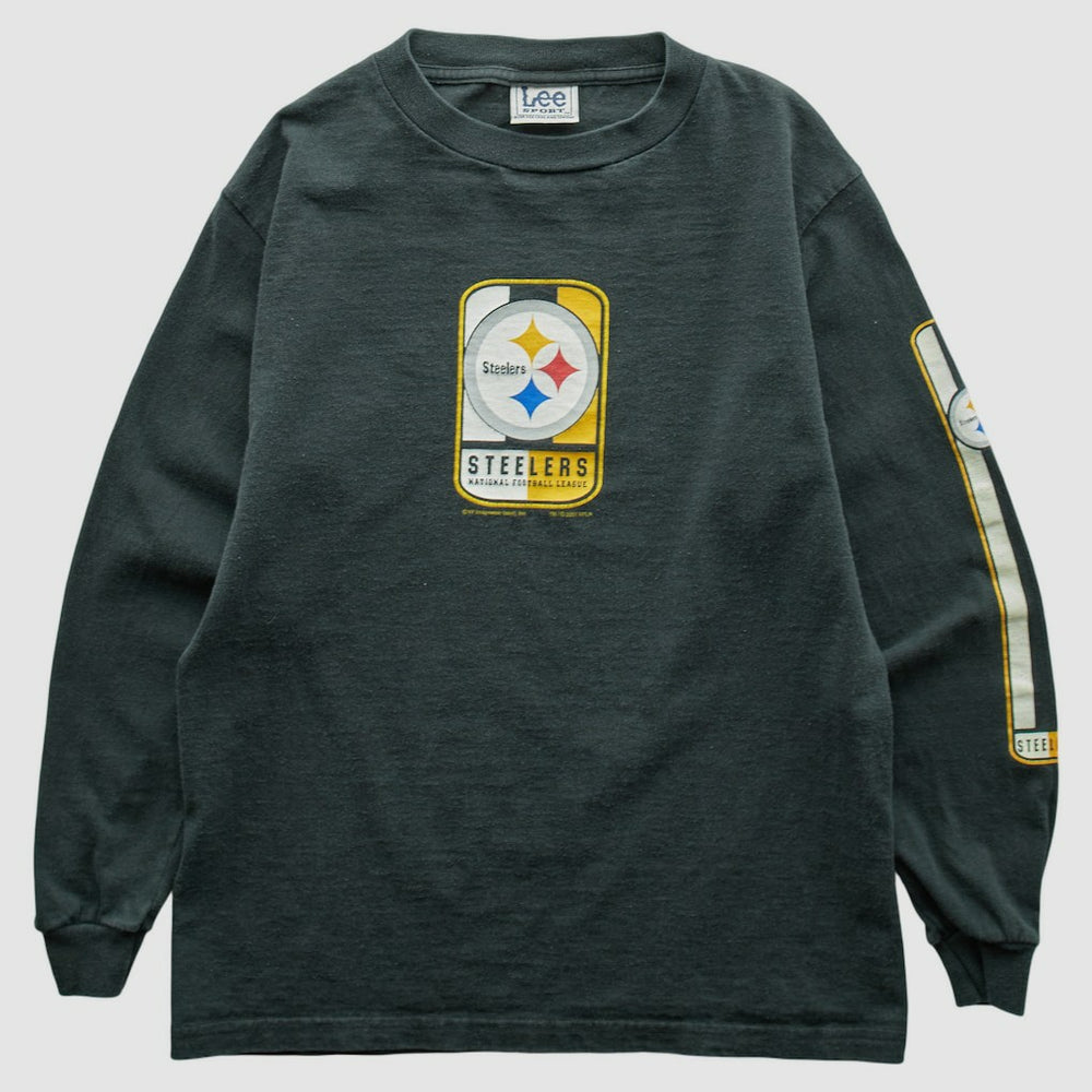 Pittsburgh Steelers Lee Apparel 2001 Long Sleeve T-shirt - Charcoal Vintage on sale