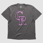Colorado Rockies Majestic 2010s T-shirt - Dark Heather Gray Vintage