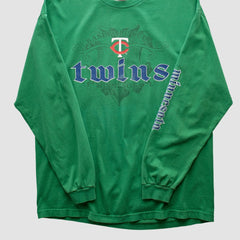 Minnesota Twins Genuine Merchandise 2000s Long Sleeve T-shirt - Green Vintage