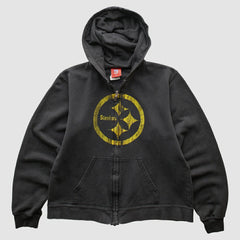 Pittsburgh Steelers NFL 2000s Hooded Full Zip Sweatshirt - Black Vintage outlet